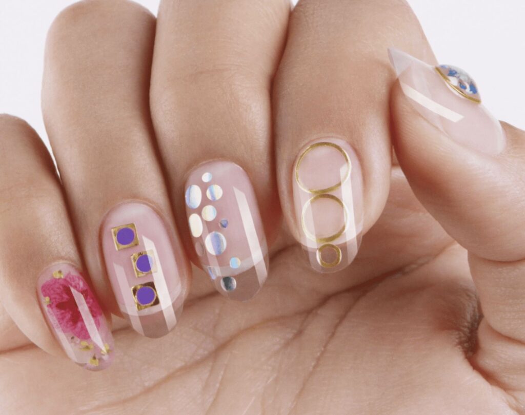 Encapsulated embellishments in UV gel, courtesy of CND™