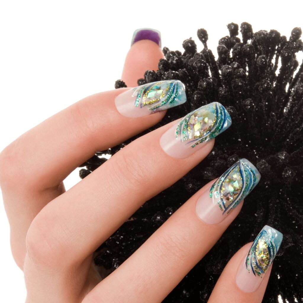 Encapsulated embellishments in nail enhancements