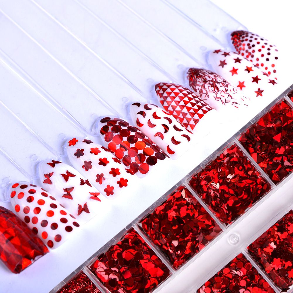 Flat metallic nail embellishments