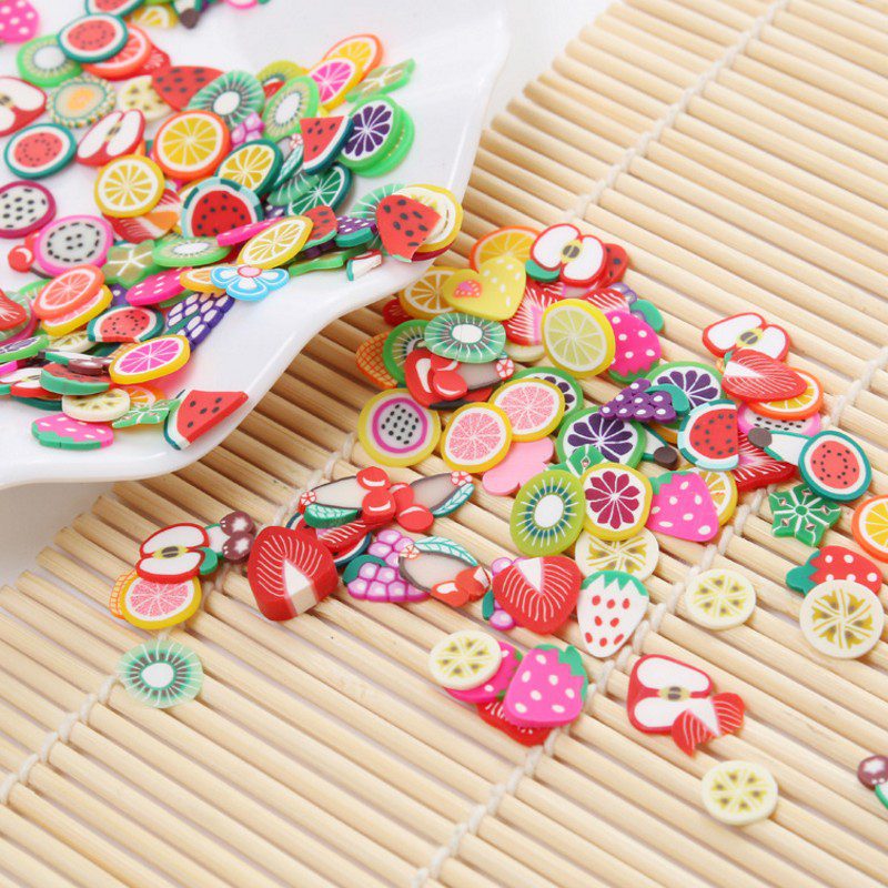Polymer clay slices for nail art