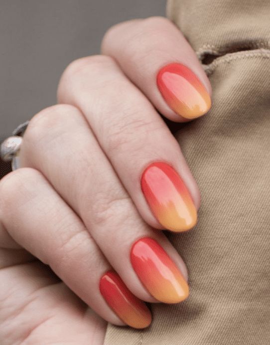 orange ombre nails