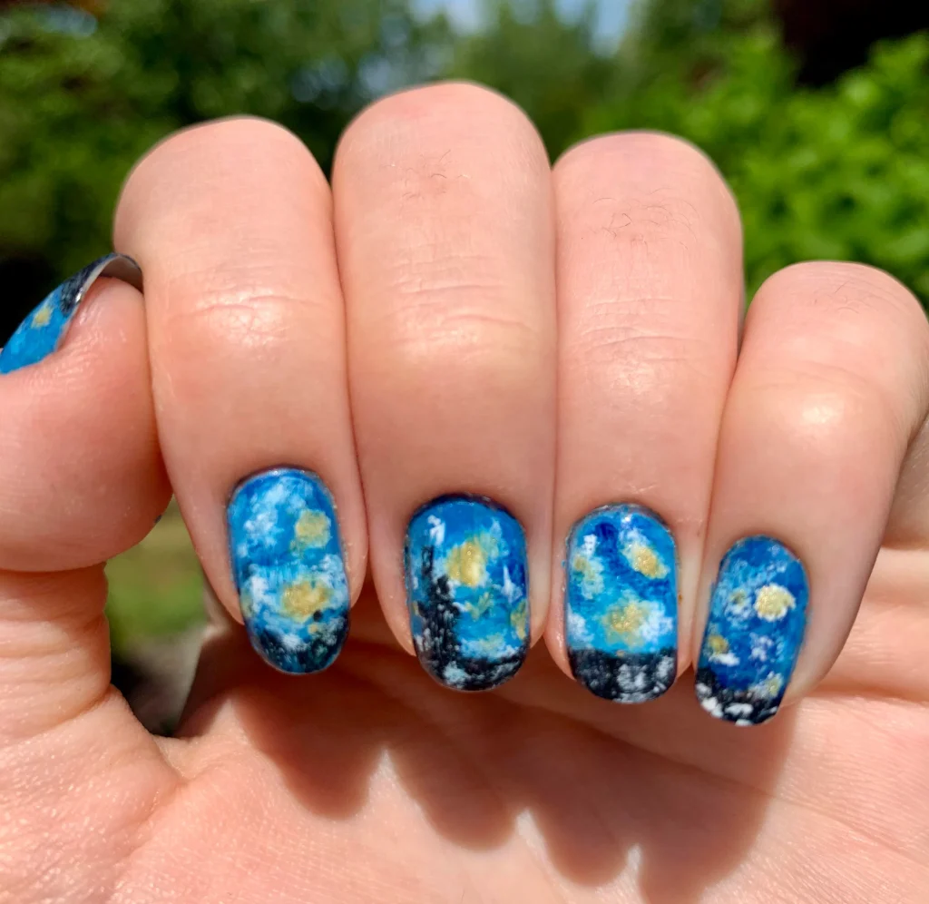 van gough replica nail art