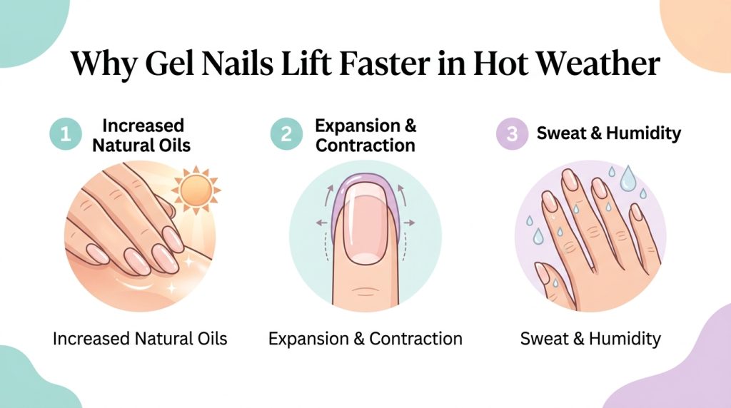 Why gel nails lift faster in hot weather